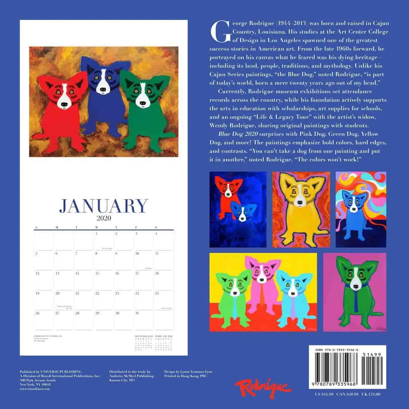2020 Blue Dog Wall Calendar