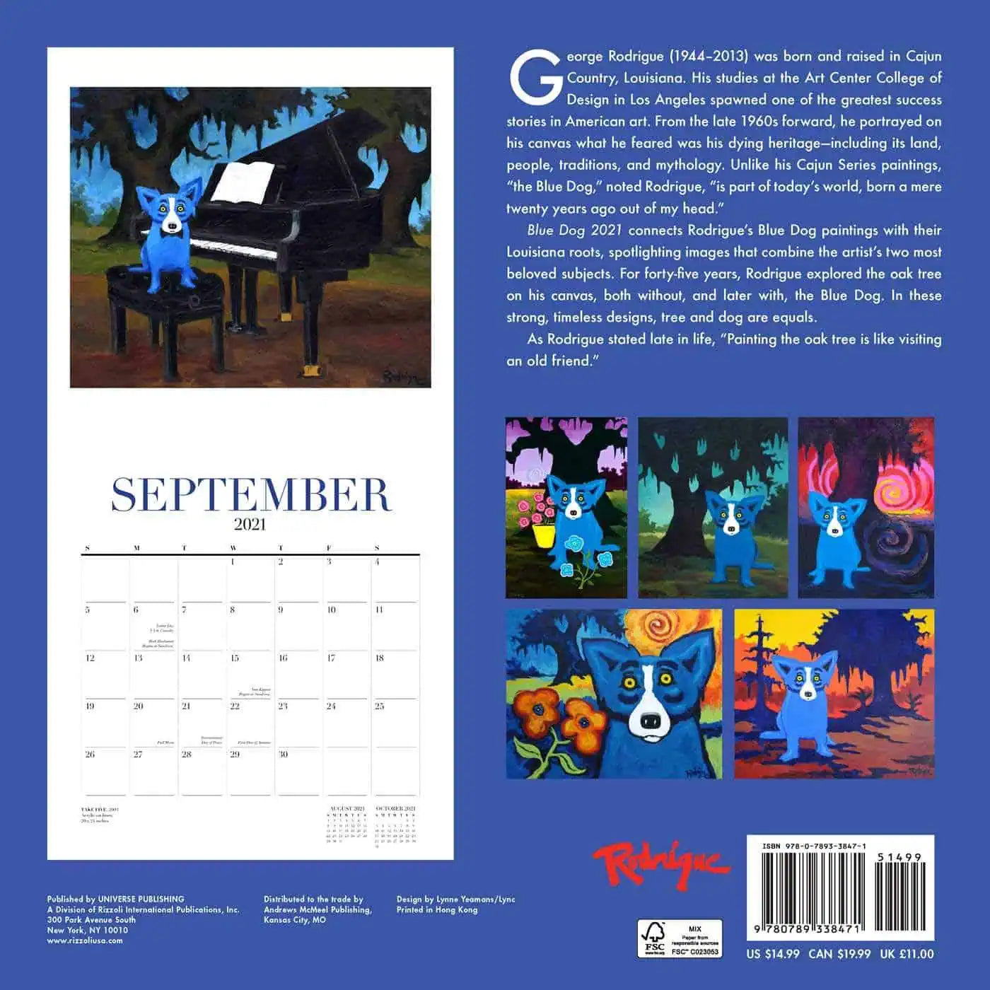 2021 Blue Dog Wall Calendar