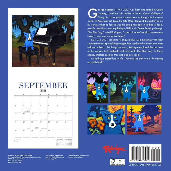 2021 Blue Dog Wall Calendar