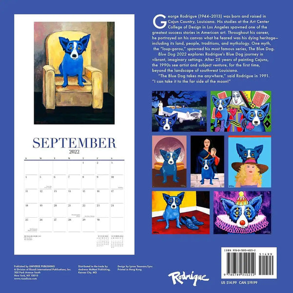 2022 Blue Dog Wall Calendar