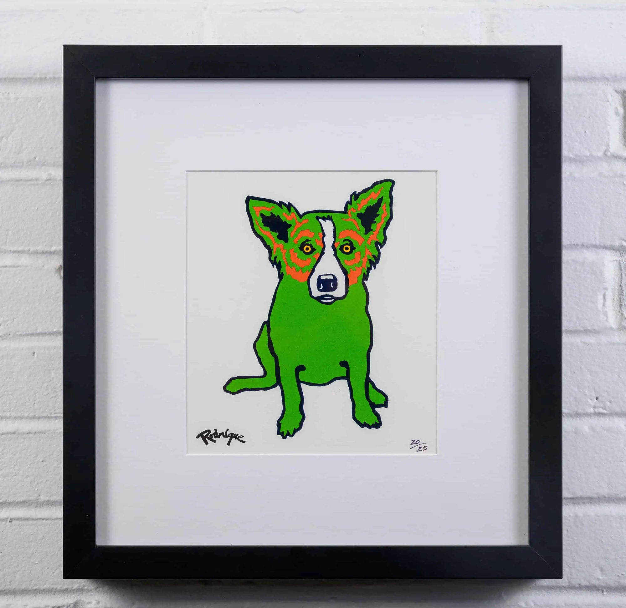 Untitled, P Series, Dog on White, Green/Red