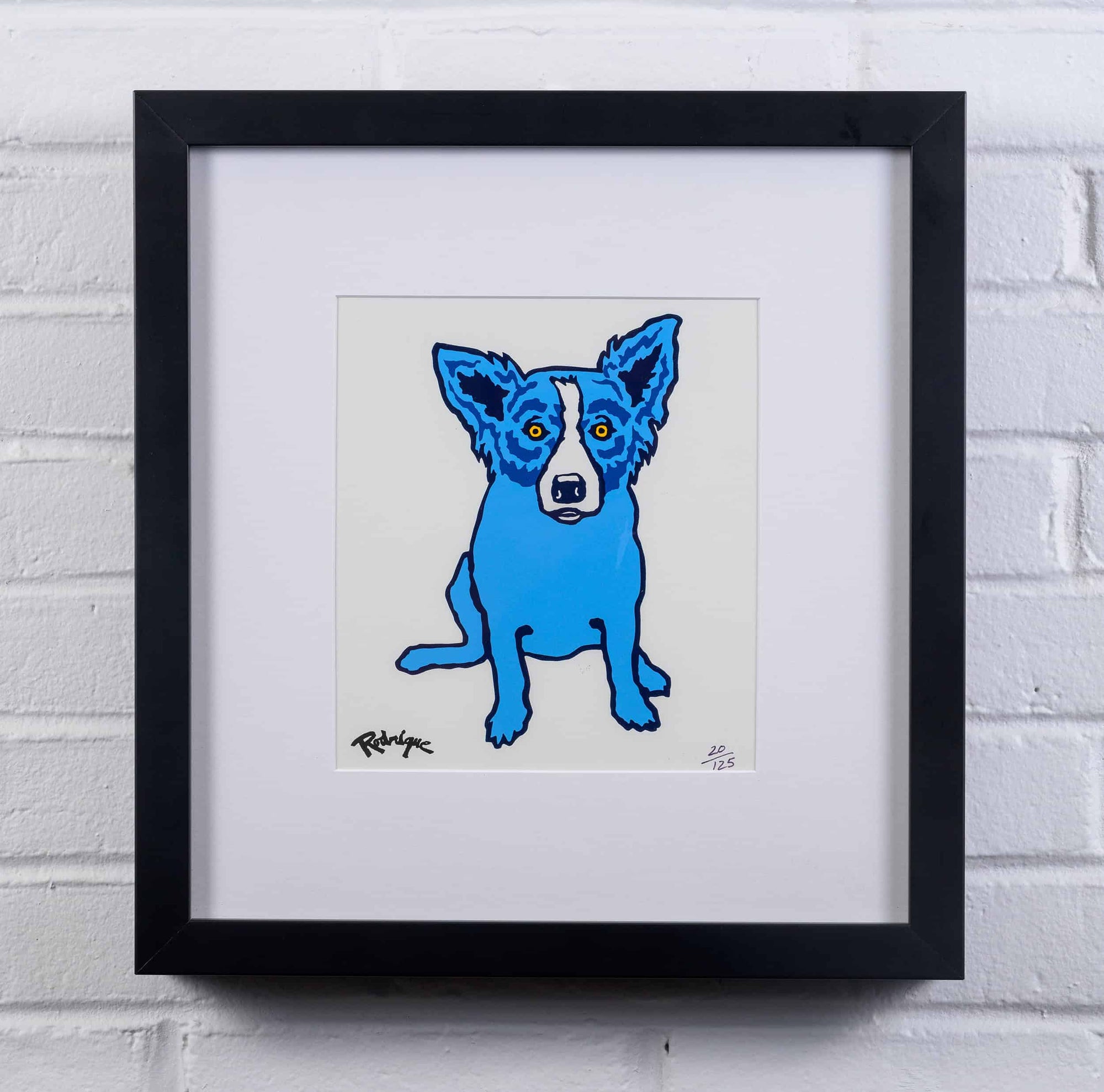 Untitled, P Series, Dog on White, Light Blue
