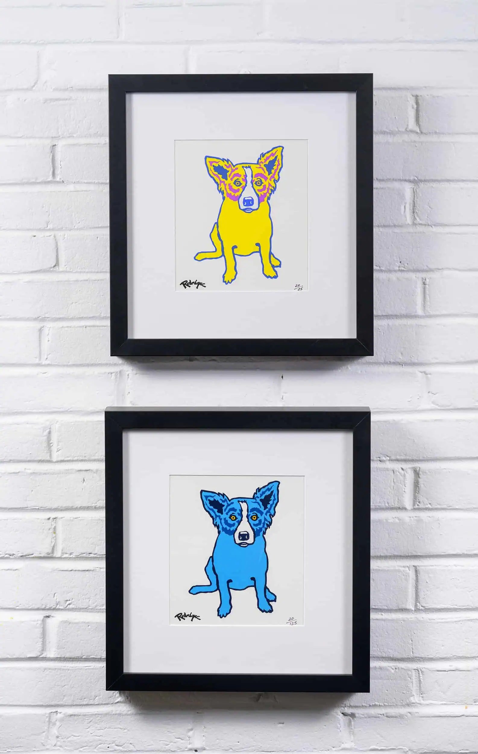 Untitled, P Series, Dog on White, Light Blue