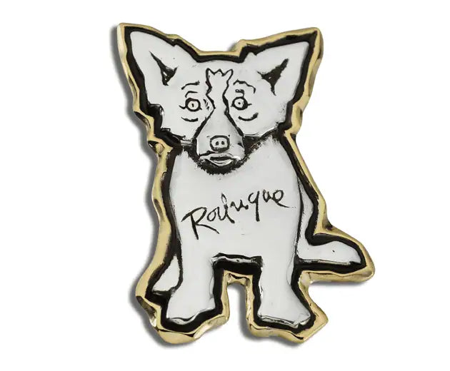 Pin: Full Body, Sterling Silver, Gold Aura