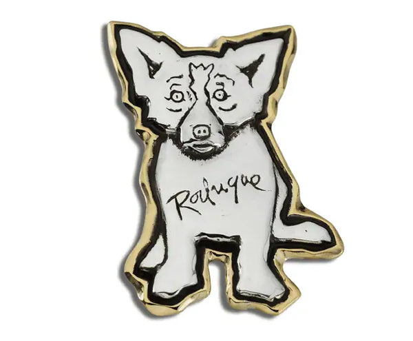 Pin: Full Body, Sterling Silver, Gold Aura